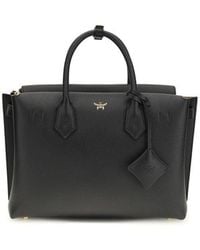 MCM - Black Calf Leather Bos Taurus Handbag - Lyst