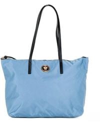 Versace - Portuna Medusa Medium Cornflower Nylon Leather Tote Bag Purse - Lyst