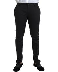 Dolce & Gabbana - Cotton Stretch Skinny Dress Pants - Lyst