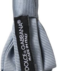 Dolce & Gabbana - Men Light Blue Silk Adjustable Neck Papillon Bow Tie - Lyst