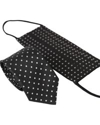 Dolce & Gabbana - Polka Dots 100% Silk Necktie Face Mask - Lyst