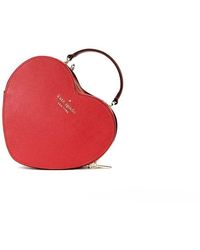 Kate Spade - Love Shack Candied Cherry Saffiano Top Handle Heart Crossbody Handbag Red - Lyst