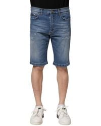 Dolce & Gabbana - Blue Cotton Stretch Men Denim Bermuda Shorts - Lyst