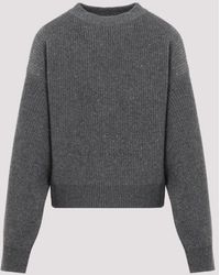 Brunello Cucinelli - Grey Micro Paillette Cashmere Sweater - Lyst
