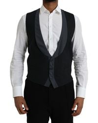 Dolce & Gabbana - Wool Waistcoat Dress Formal Vest - Lyst