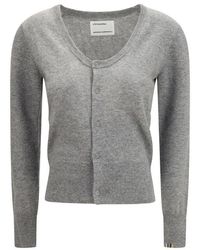 Extreme Cashmere - Gray Cashmere Cardigan - Lyst