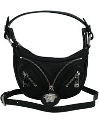 Versace - Black Calf Leather Hobo Mini Shoulder Bag - Lyst