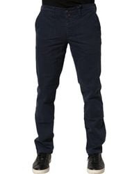 Domenico Tagliente - Navy Blue Skinny Chino Mid Waist Men Pants - Lyst