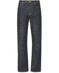 Fendi - Blue Cotton Slim Fit Jeans - Lyst