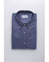 Robert Friedman - Elegant Blue Cotton Button Down Shirt - Lyst
