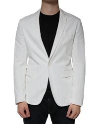 Dondup - White Single Breasted One Button Dress Formal Blazer - Lyst