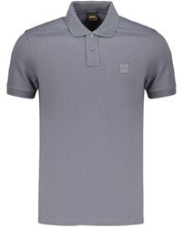 BOSS - Blue Cotton Men's Polo Shirt - Lyst