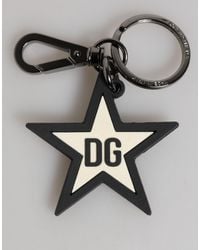 Dolce & Gabbana - Dg Logo Star Rubber Keychain Keyring - Lyst