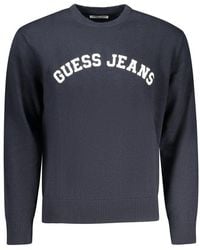 Guess - Blue Cotton Men's Sweater - Lyst