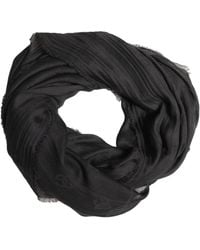 Dolce & Gabbana - Black Silk Wool Fringed Men Lace Stole Scarf - Lyst