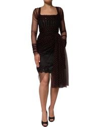 Dolce & Gabbana - Polka Dot Silk Blend Dress - Lyst