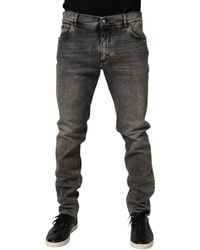 Dolce & Gabbana - Gray Cotton Stretch Slim Fit Men Denim Jeans - Lyst