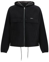 Prada - Black Polyester Shell Jacket - Lyst