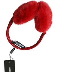 Dolce & Gabbana - Red Mink Fur Winter Warmer Headband Ear Muffs - Lyst