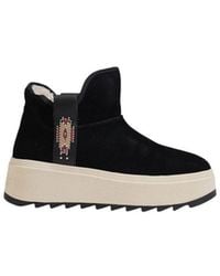 Ash - Black Suede Leather Ankle Boots - Lyst