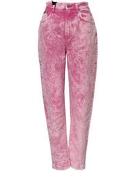 Dolce & Gabbana - Pink Tie Dye High Waist Tapered Denim Jeans - Lyst