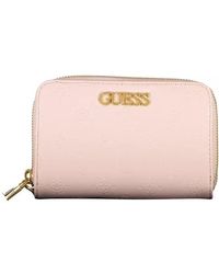 Guess - Chic Pink Double Compartment Wallet With Logo Detail - Lyst