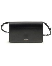 Jil Sander - Black Calf Leather Bos Taurus Wallet - Lyst