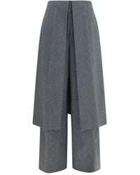THE LATEST - Gray Polyester Dress Pants - Lyst