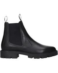 Celine - Black Leather Ankle Boots - Lyst