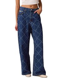 Calvin Klein - Blue Cotton Boyfriend Jeans - Lyst