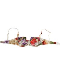 Dolce & Gabbana - Floral Print Semi Padded Balconette Bra Underwear Silk Clothing - Lyst