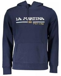 La Martina - Blue Cotton Sweater - Lyst