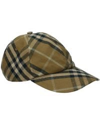 Burberry - Green Cotton Cap (baseball Hat) - Lyst