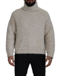 Dolce & Gabbana - Elegant Cream Turtleneck Wool Blend Sweater - Lyst