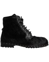 Dolce & Gabbana - Pony Style Leather Mid Calf Boots Shoes - Lyst