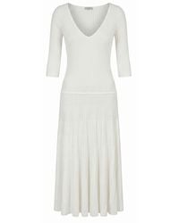Malo - White Cotton Dress - Lyst