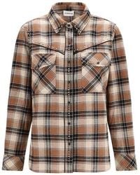 P.A.R.O.S.H. - Brown Cotton Pattern Shirt - Lyst