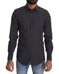 Dolce & Gabbana - Elegant Polka Dot Long Sleeve Shirt - Lyst