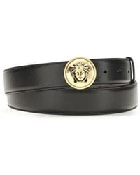Versace - Black Calf Leather Bos Taurus Regular Belt - Lyst