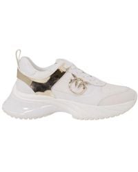 Pinko - White Leather Sneakers - Lyst