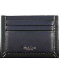 Tommy Hilfiger - Sleek Leather Card Holder With Contrast Detail - Lyst