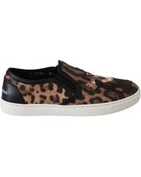 Dolce & Gabbana - Leather Leopard #dgfamily Loafers Shoes - Lyst