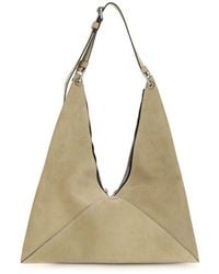 Moschino - Beige Suede Leather Shoulder Bag - Lyst