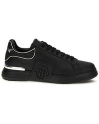 Philipp Plein - Black Calf Leather Bos Taurus Low Top Sneakers - Lyst