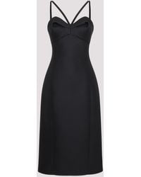 Versace - Black Sculptural Wool Cocktail Dress - Lyst