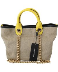 Dolce & Gabbana - Linen-Calf Tote With Chain - Lyst