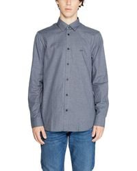 ARMANI EXCHANGE - Blue Cotton Dress Shirt - Lyst