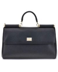 Dolce & Gabbana - Black Calf Leather Bos Taurus Shoulder Bag - Lyst