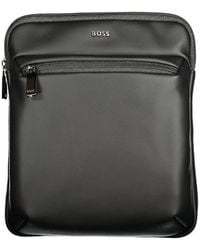 BOSS - Black Polyurethane Men's Shoulder Bag - Lyst