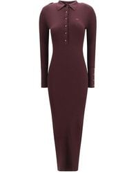 Courreges - Purple Viscose Long Dress - Lyst